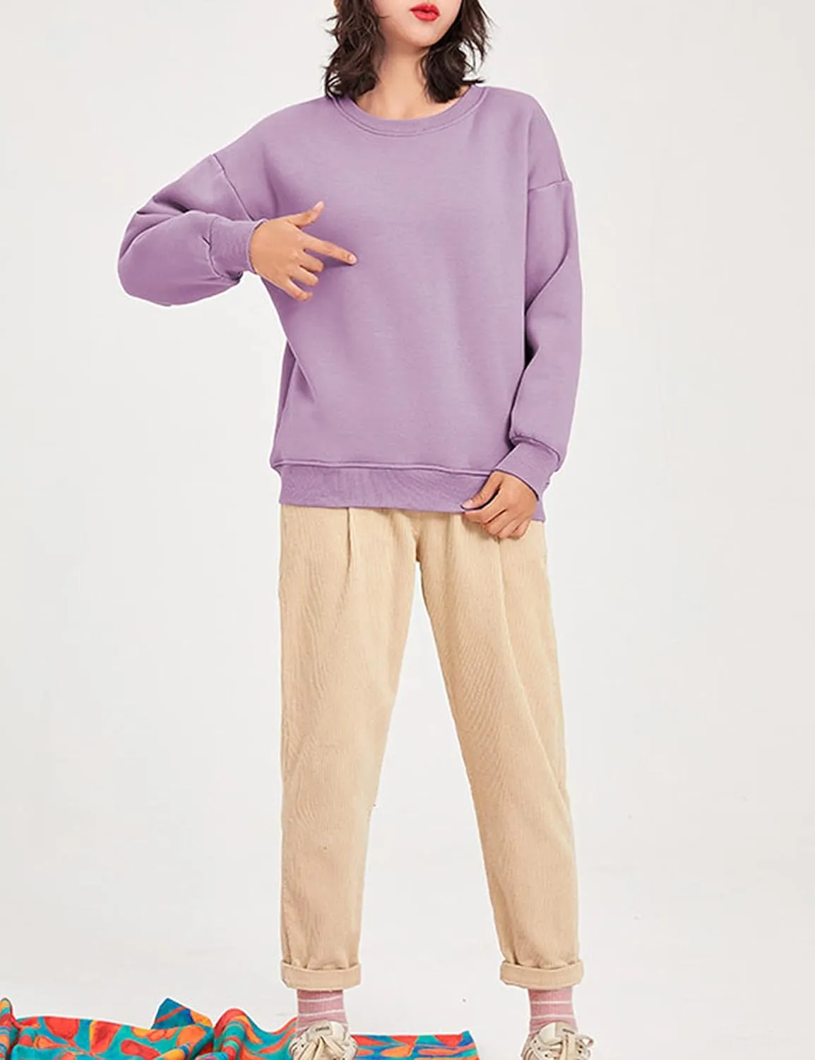 Yeokou Women's Winter Hoodies Pullover Sherpa Fleece Warm Heavyweight Sweatshirt