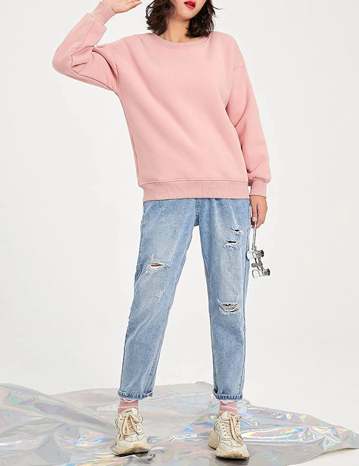 Yeokou Women's Winter Hoodies Pullover Sherpa Fleece Warm Heavyweight Sweatshirt